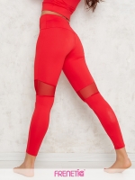 HORTENZ-23 női piros hosszú tüllbetétes leggings
